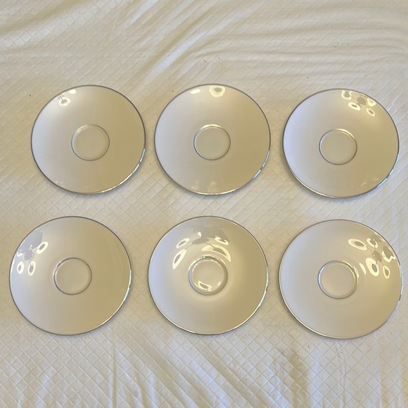 Lenox Other - VTG Lexon X-446 Ivory China Platinum Rimmed Sauce 6inch 6 Set Made In Us